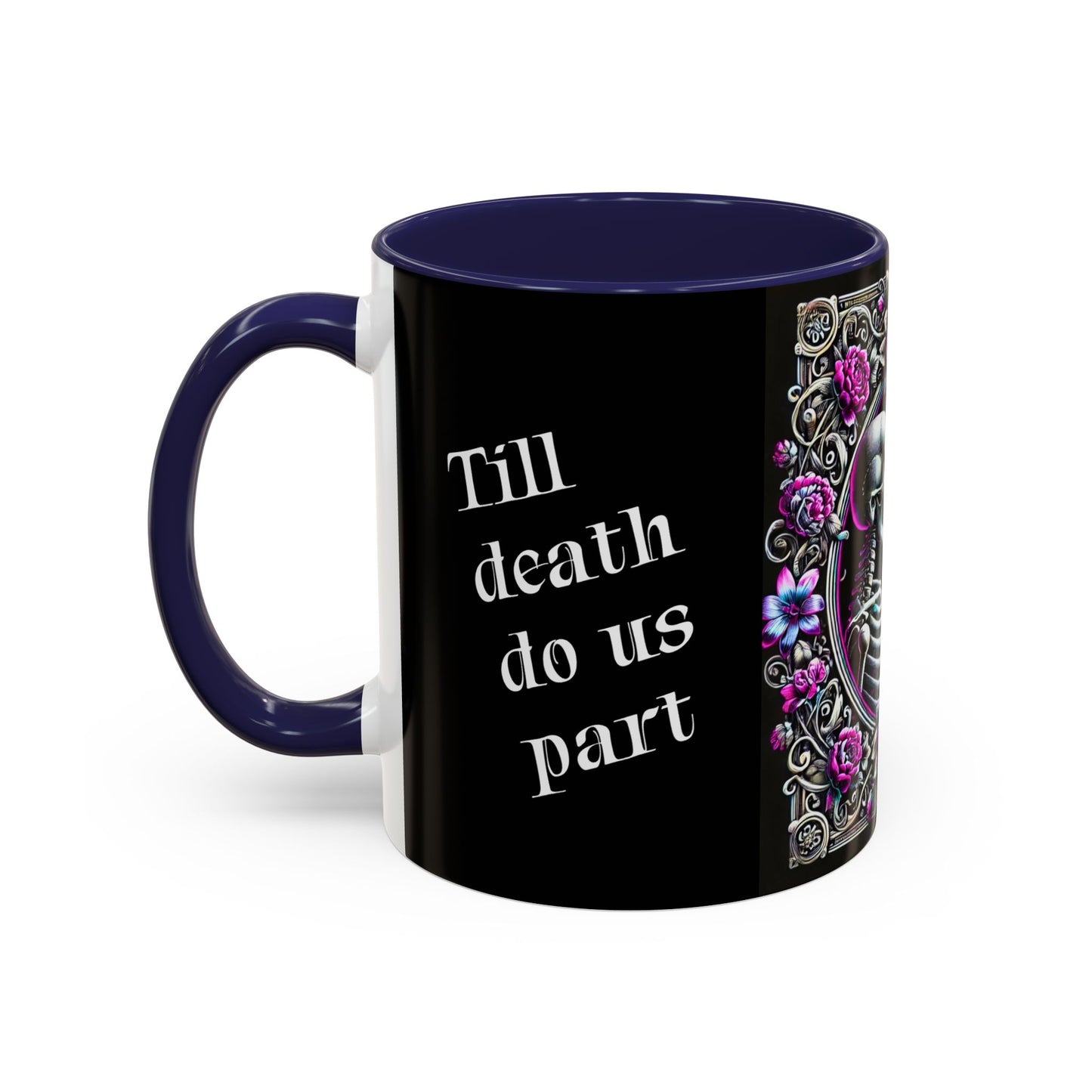 Mr & Mrs Skeleton Flower Accent Coffee Mug (11, 15oz)