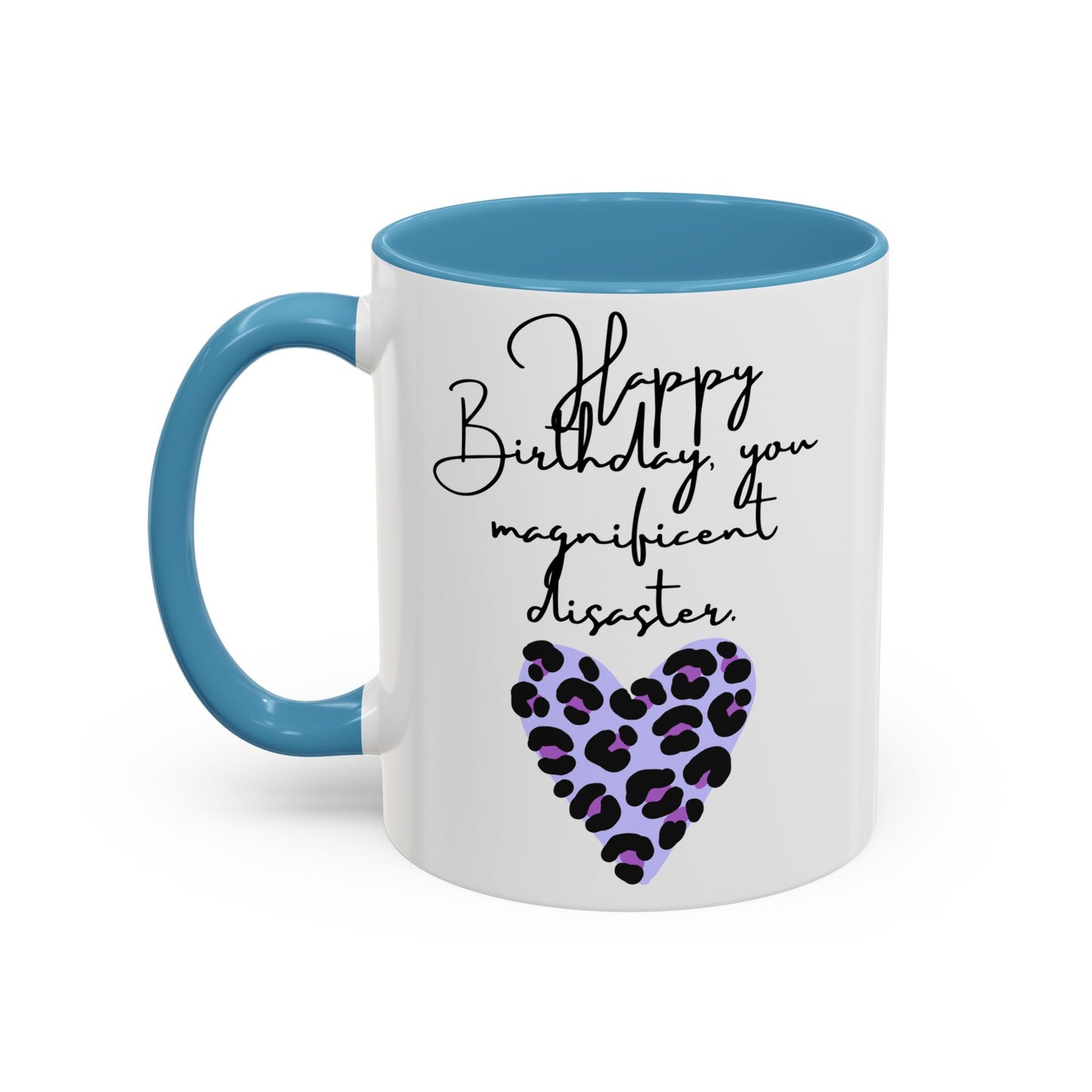 Leopard Heart Coffee Mug – Fun Birthday Gift for Friends, Cute Coffee Cup, Unique Drinkware, Birthday Party Decor, Animal Print Mug