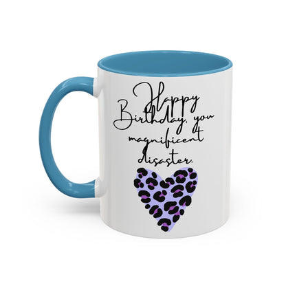 Leopard Heart Coffee Mug – Fun Birthday Gift for Friends, Cute Coffee Cup, Unique Drinkware, Birthday Party Decor, Animal Print Mug
