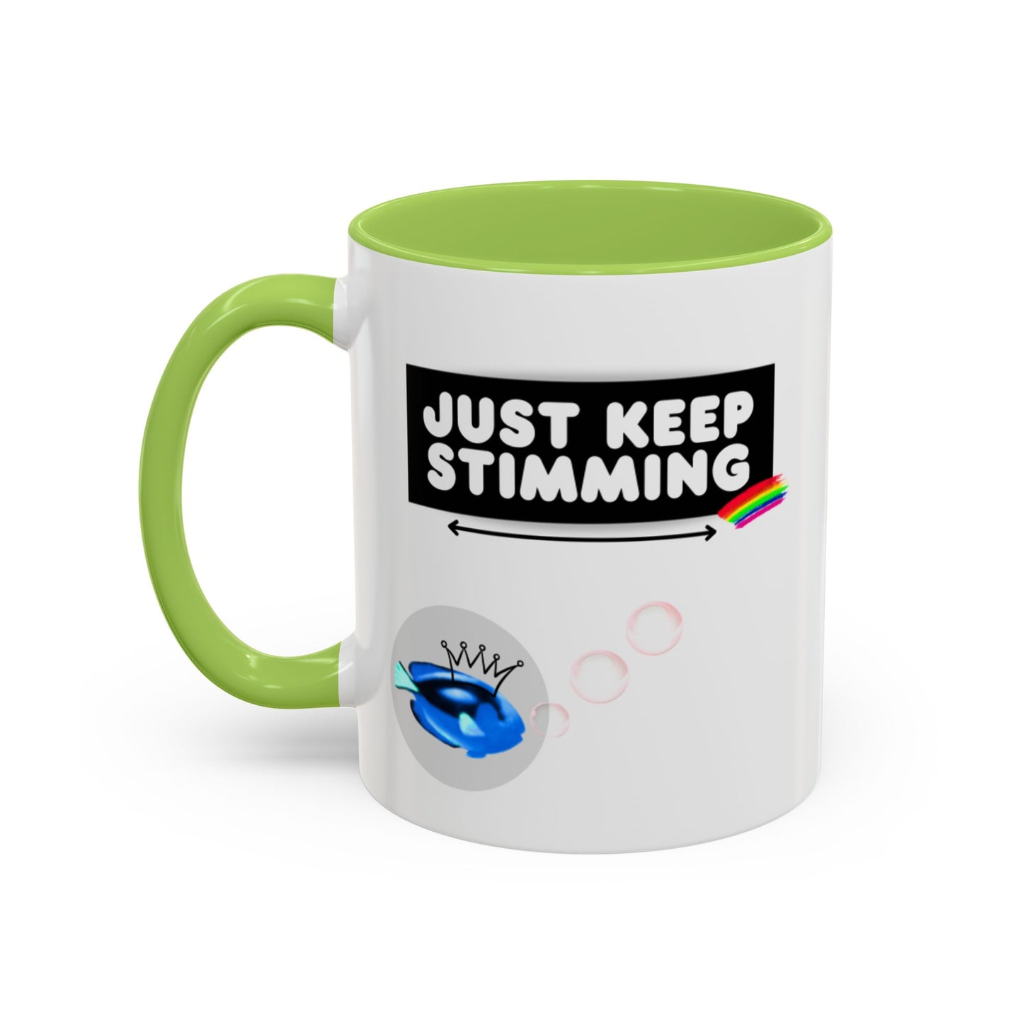 Just Keep Stimming Fish Accent Coffee Mug (11, 15oz)