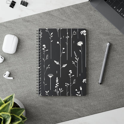 Floral Wirobound Notebook - A5 Softcover Journal for Writers, Artists, Students, Gifts, and Notetaking
