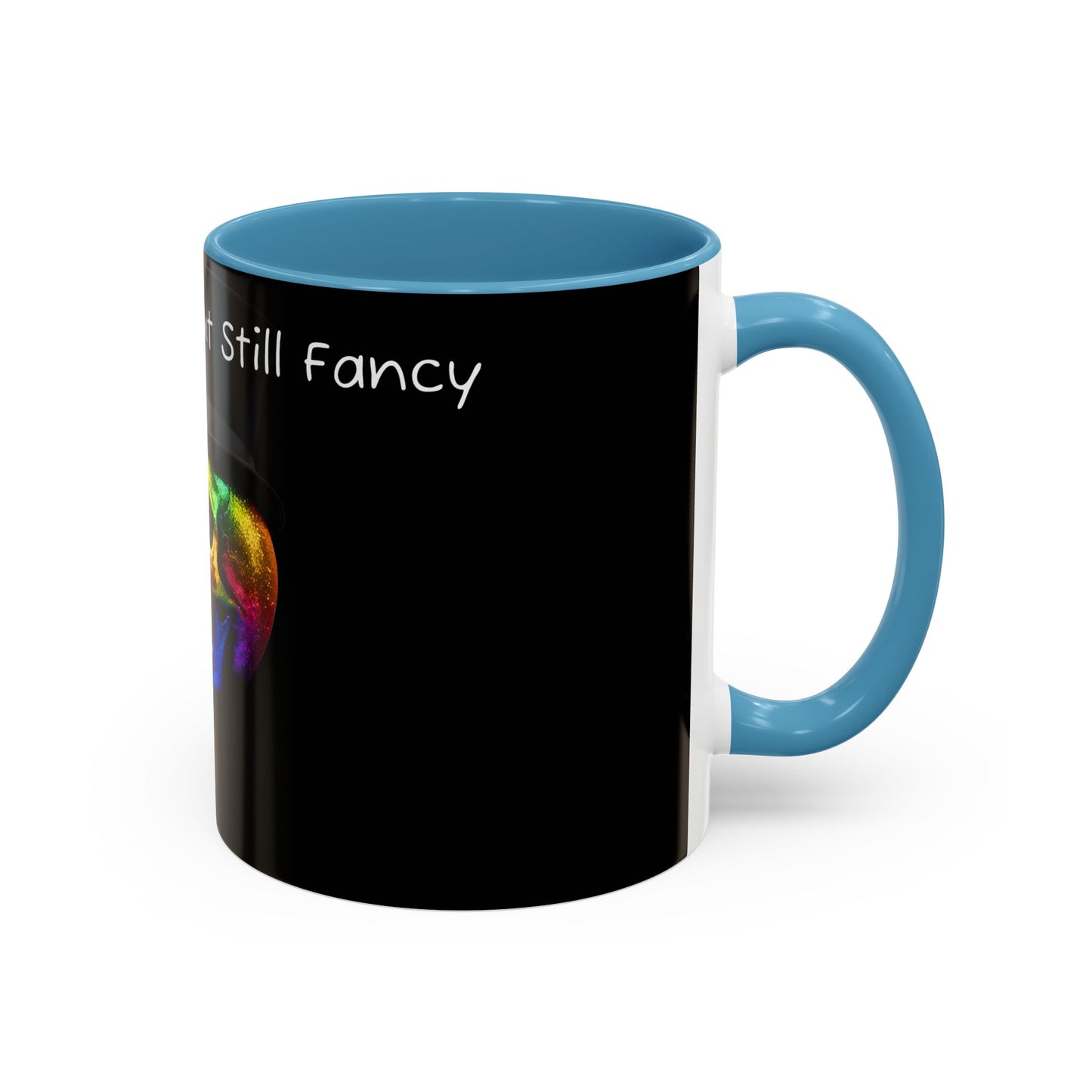 Dead Inside but still fancy Rainbow Skeleton Top Hat Whiskey Accent Coffee Mug (11, 15oz)