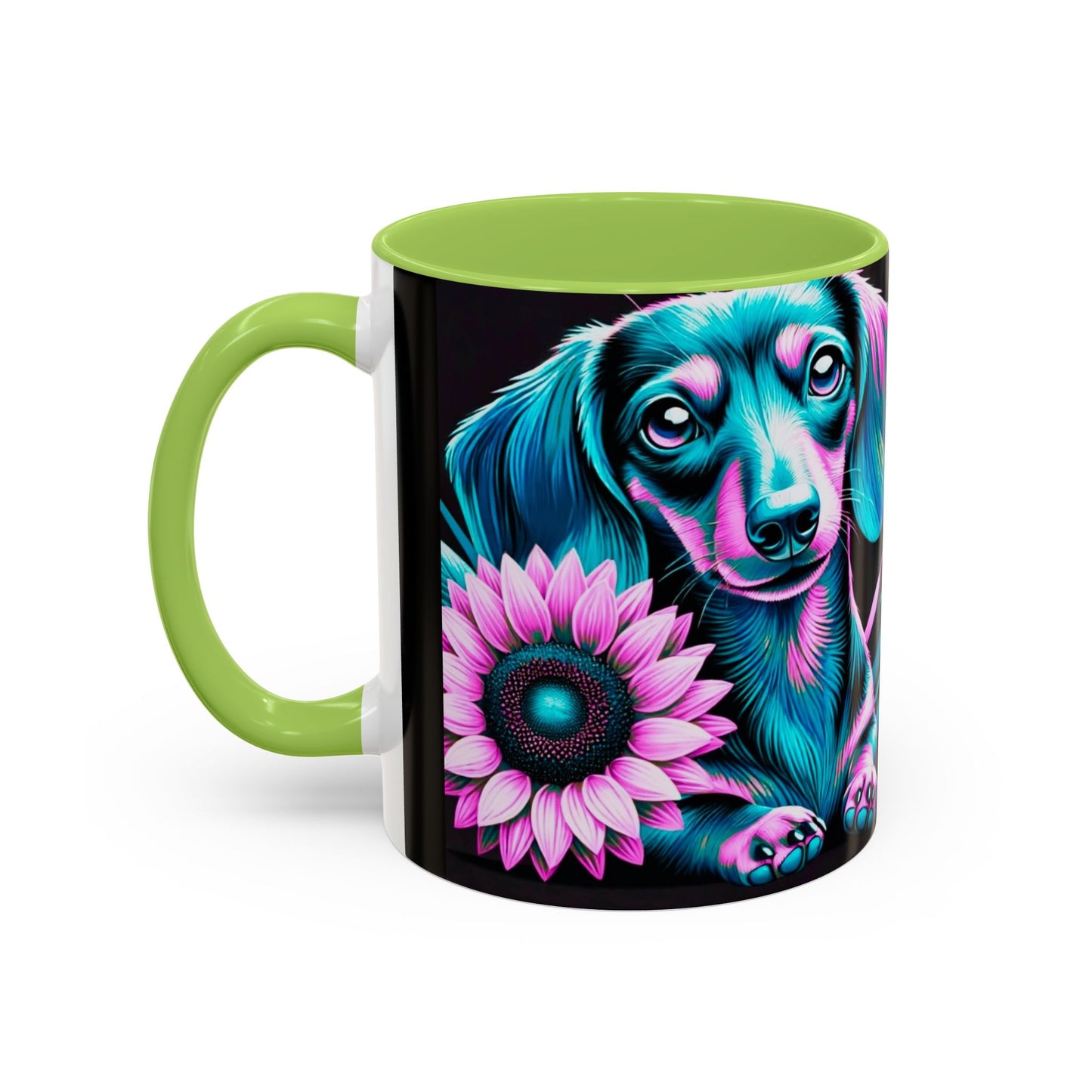 Dachshund Flower Mug Accent Coffee Mug (11, 15oz)