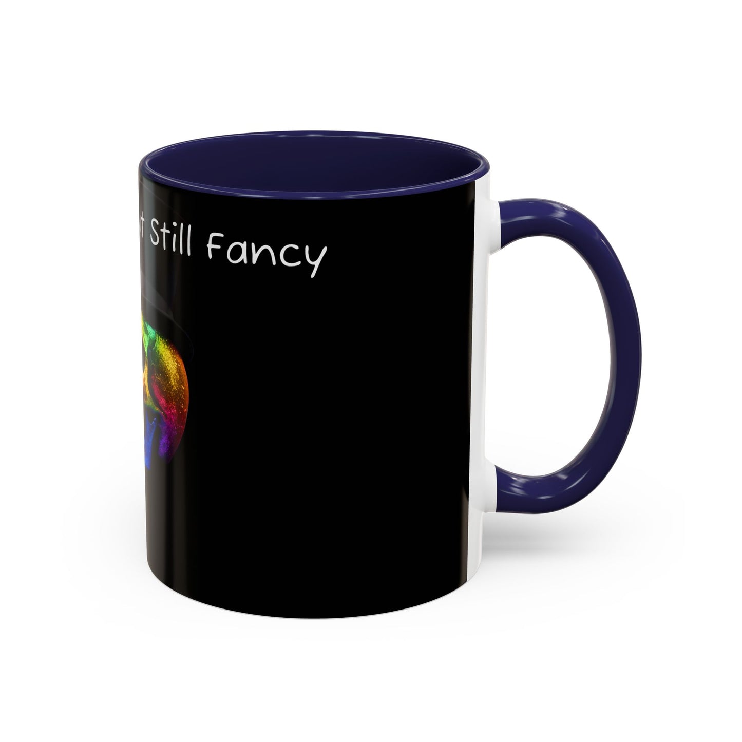 Dead Inside but still fancy Rainbow Skeleton Top Hat Whiskey Accent Coffee Mug (11, 15oz)