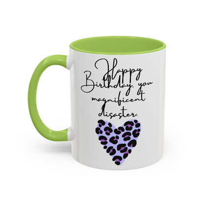 Leopard Heart Coffee Mug – Fun Birthday Gift for Friends, Cute Coffee Cup, Unique Drinkware, Birthday Party Decor, Animal Print Mug