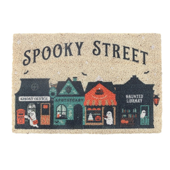 Spooky Street Halloween Doormat – Haunted House Coir Mat
