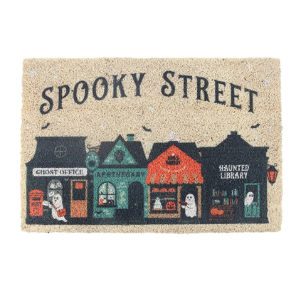 Spooky Street Halloween Doormat – Haunted House Coir Mat