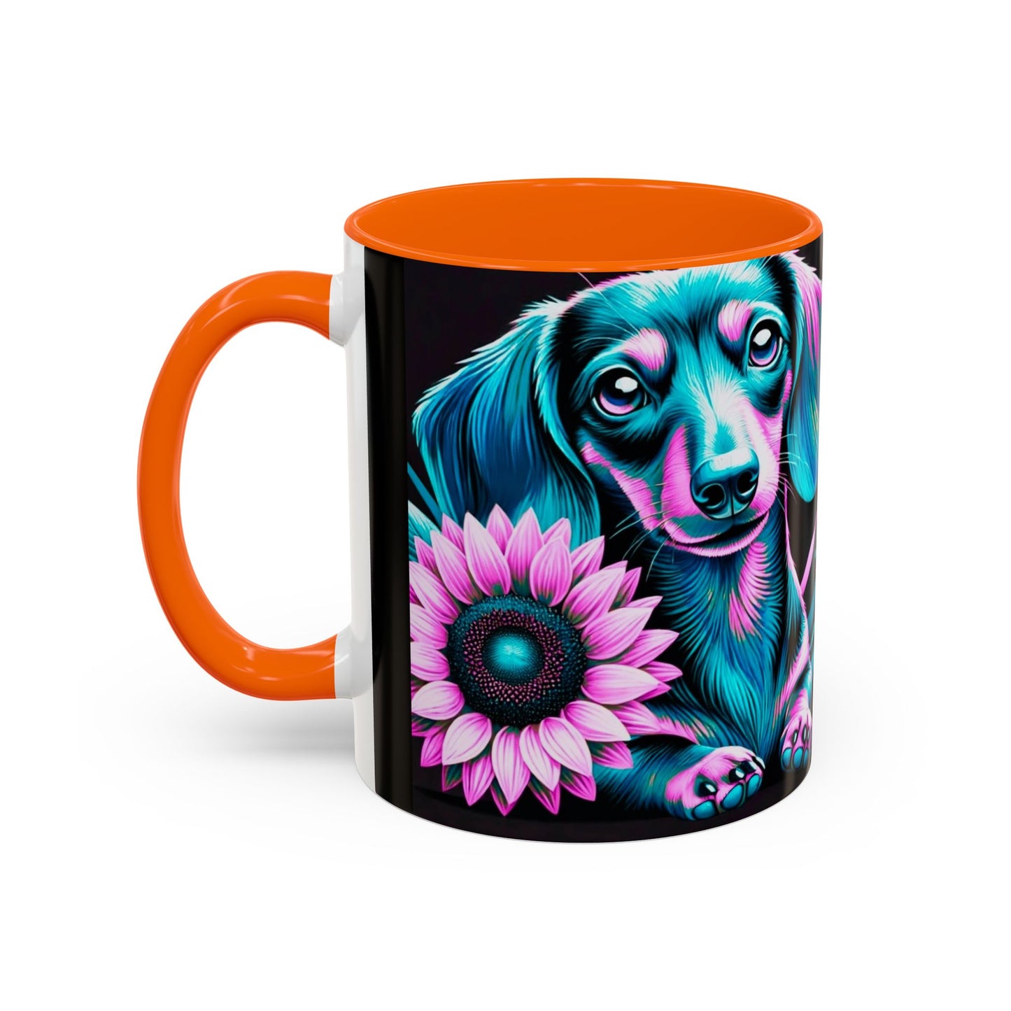 Dachshund Flower Mug Accent Coffee Mug (11, 15oz)