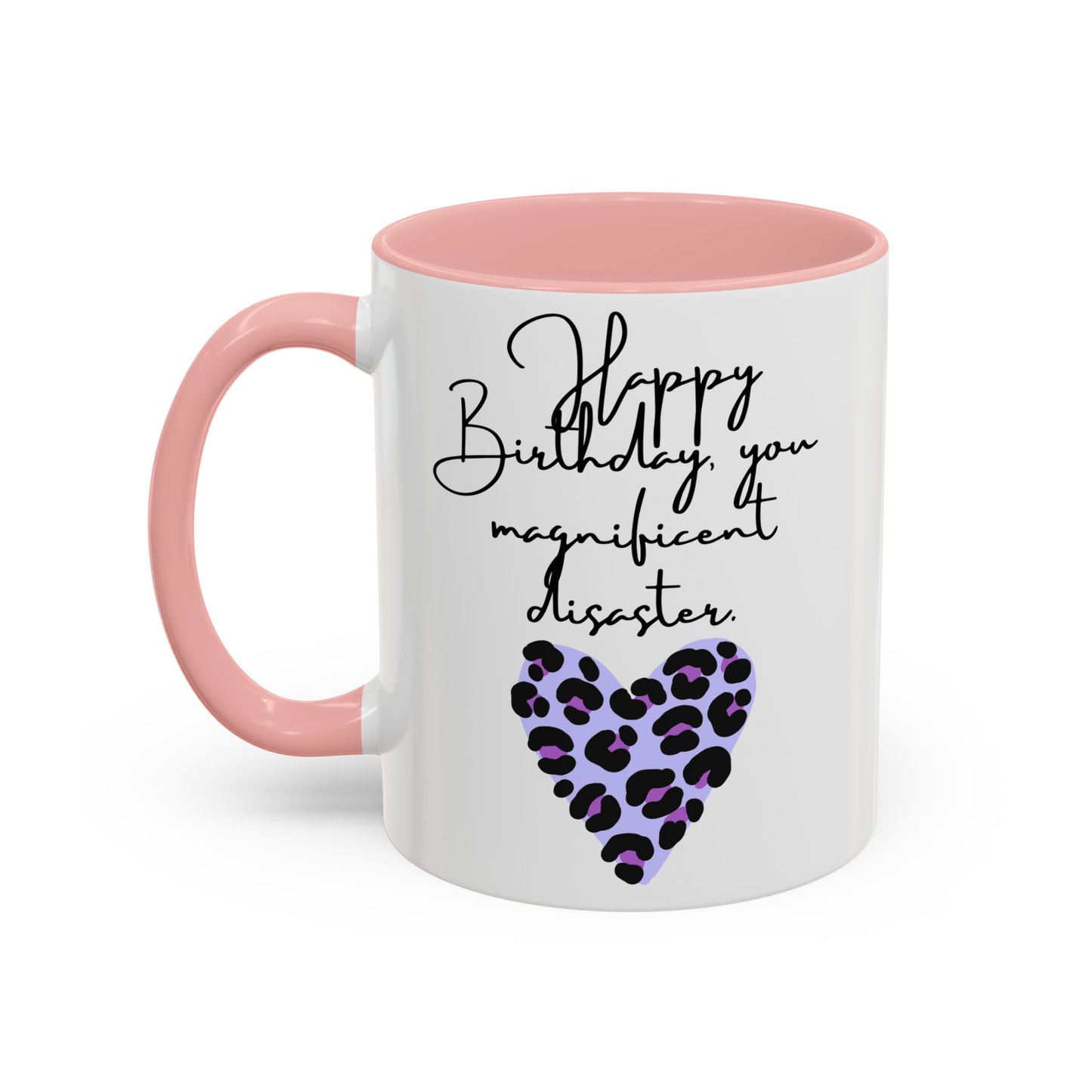 Leopard Heart Coffee Mug – Fun Birthday Gift for Friends, Cute Coffee Cup, Unique Drinkware, Birthday Party Decor, Animal Print Mug