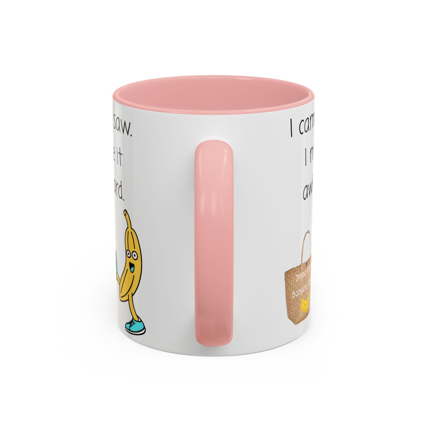 I came I Saw Whimsical Banana Accent Coffee Mug - Perfect for Gifting, Kitchen Decor, Funny Office Mug, Banana Lover Gift, Playful Drinkware