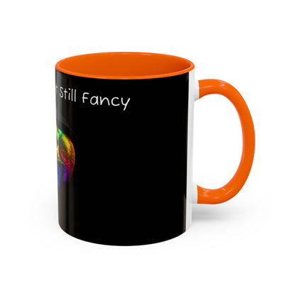 Dead Inside but still fancy Rainbow Skeleton Top Hat Whiskey Accent Coffee Mug (11, 15oz)