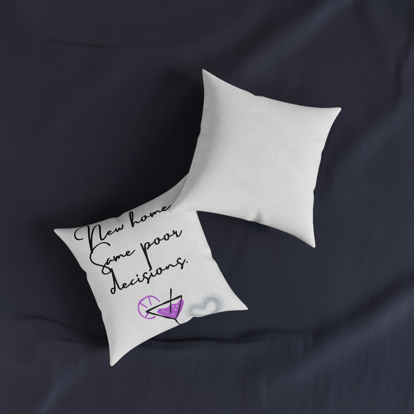 New Home, Same Poor Decisions Square Cushion | Cosy Home Decor, Fun Gift, Housewarming Present, Quirky Accent Cushion