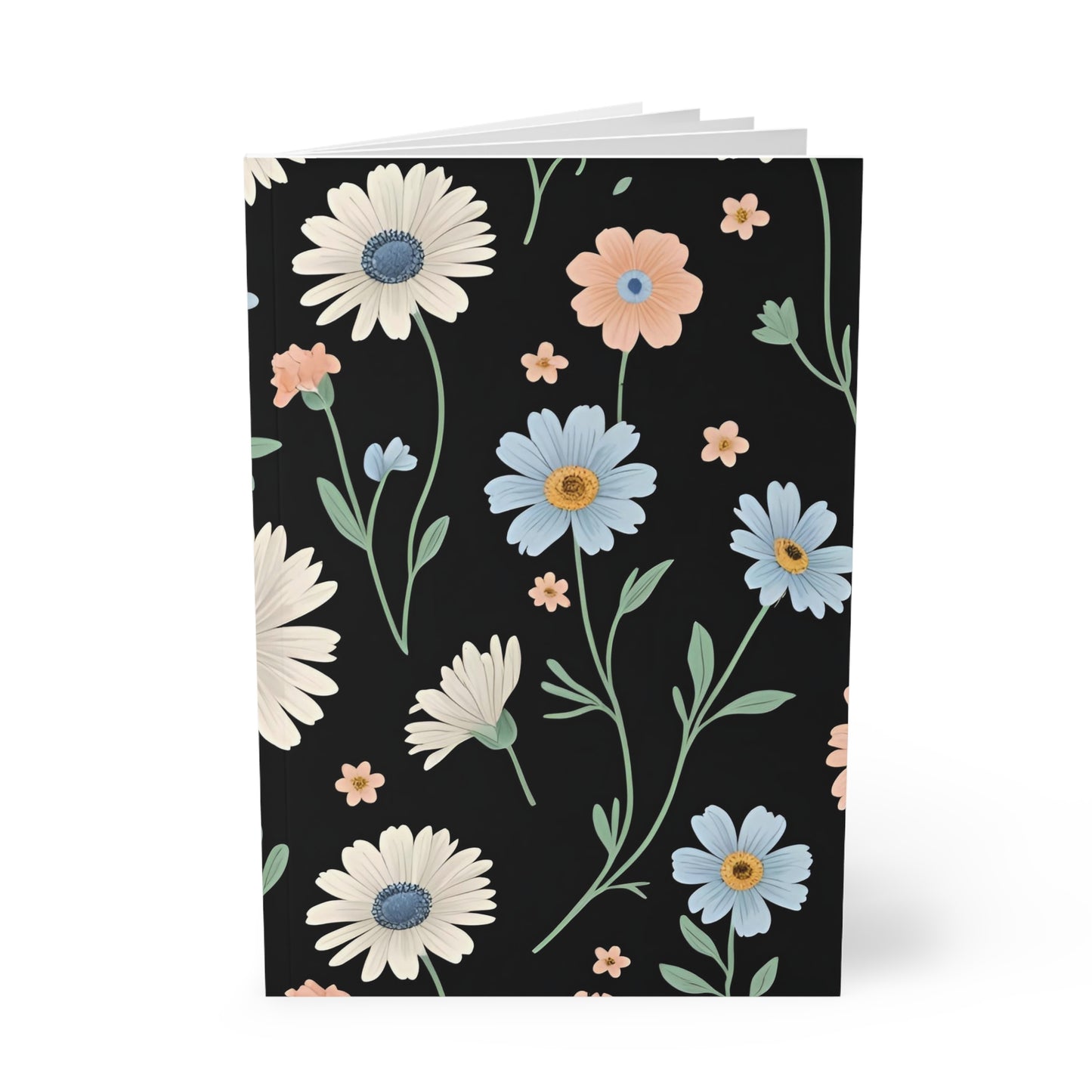 Floral Softcover Notebook, A5 – Perfect for Journaling, Notes, Gifts, Graduation, Birthdays, Floral Design