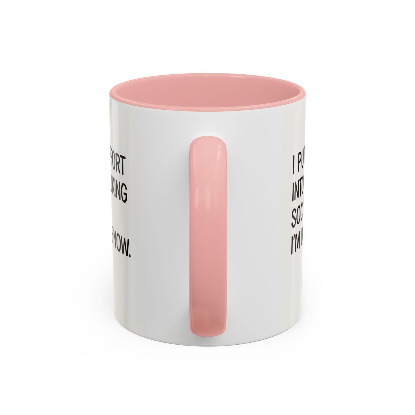 Funny Social Coffee Mug for Introverts, Unique Gift for Friends, Office Humour Mug, Black Accent Mugs, Sarcastic Coffee Cup