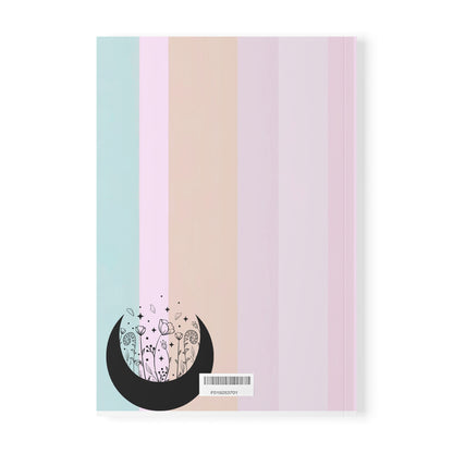 Aesthetic Softcover Notebook, Moon Floral Journal, Pastel Planner, Creative Writing Pad, Gift for Writers and Artists