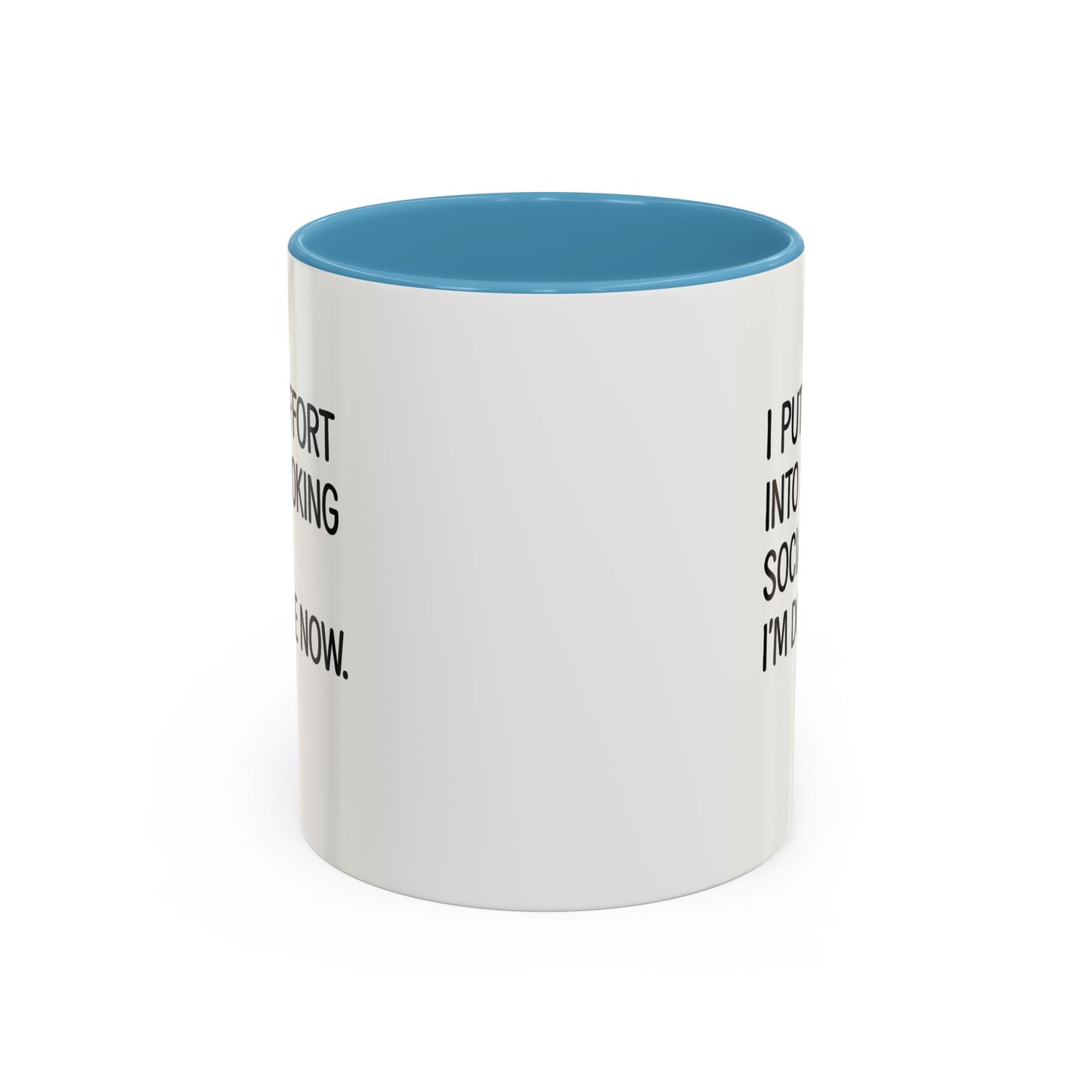 Funny Social Coffee Mug for Introverts, Unique Gift for Friends, Office Humour Mug, Black Accent Mugs, Sarcastic Coffee Cup