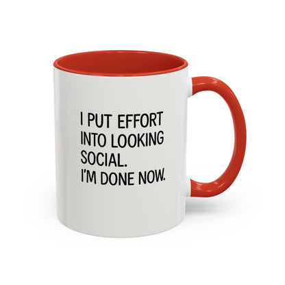 Funny Social Coffee Mug for Introverts, Unique Gift for Friends, Office Humour Mug, Black Accent Mugs, Sarcastic Coffee Cup