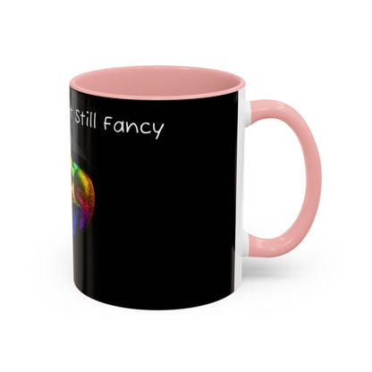Dead Inside but still fancy Rainbow Skeleton Top Hat Whiskey Accent Coffee Mug (11, 15oz)