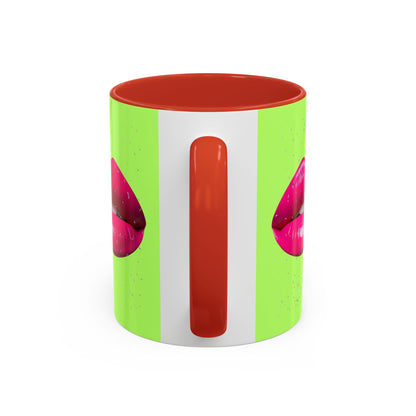 Hot Lips Neon Accent Coffee Mug (11, 15oz)