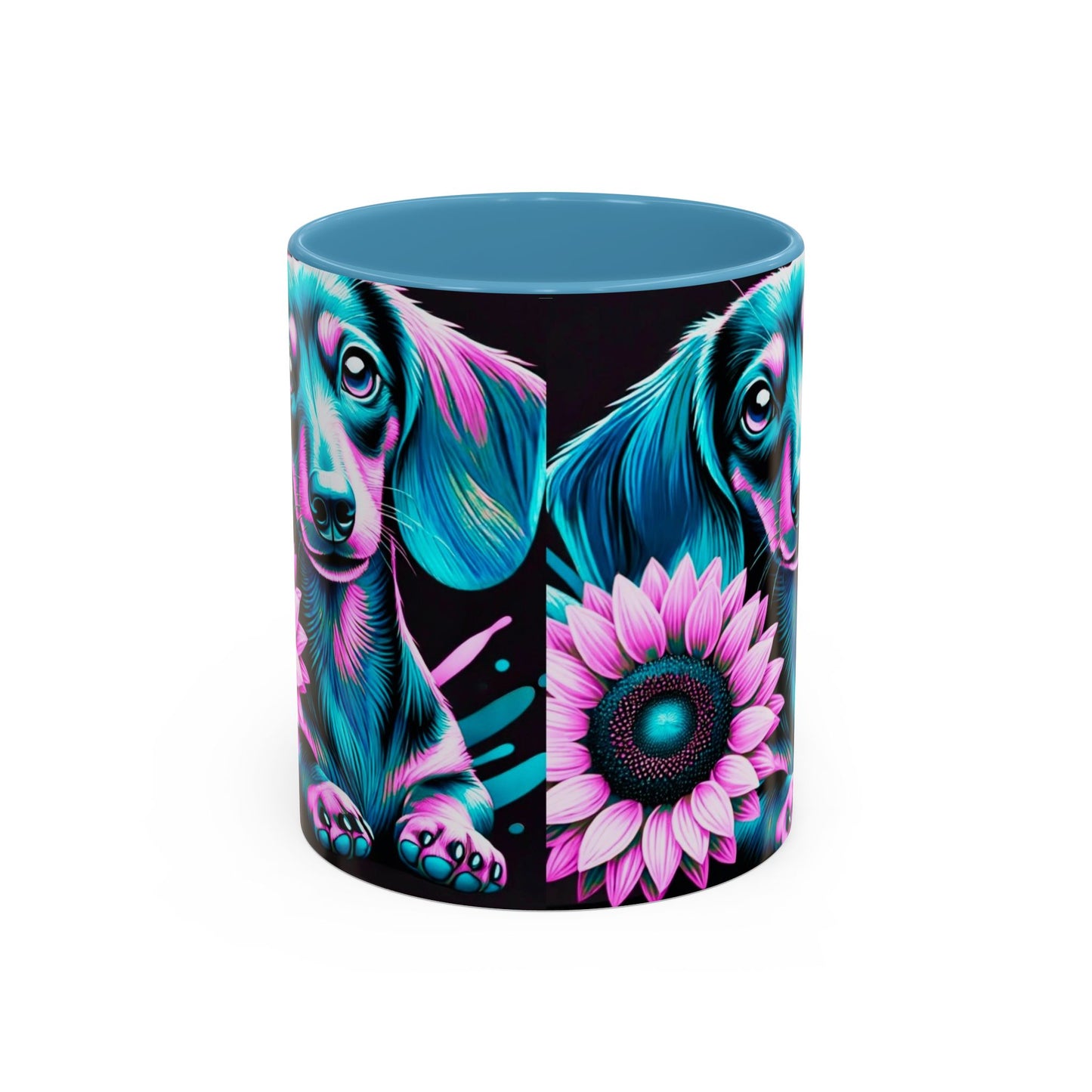 Dachshund Flower Mug Accent Coffee Mug (11, 15oz)
