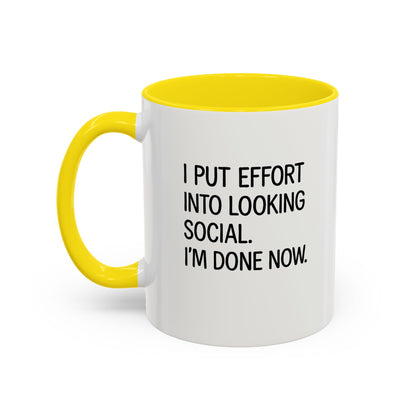 Funny Social Coffee Mug for Introverts, Unique Gift for Friends, Office Humour Mug, Black Accent Mugs, Sarcastic Coffee Cup
