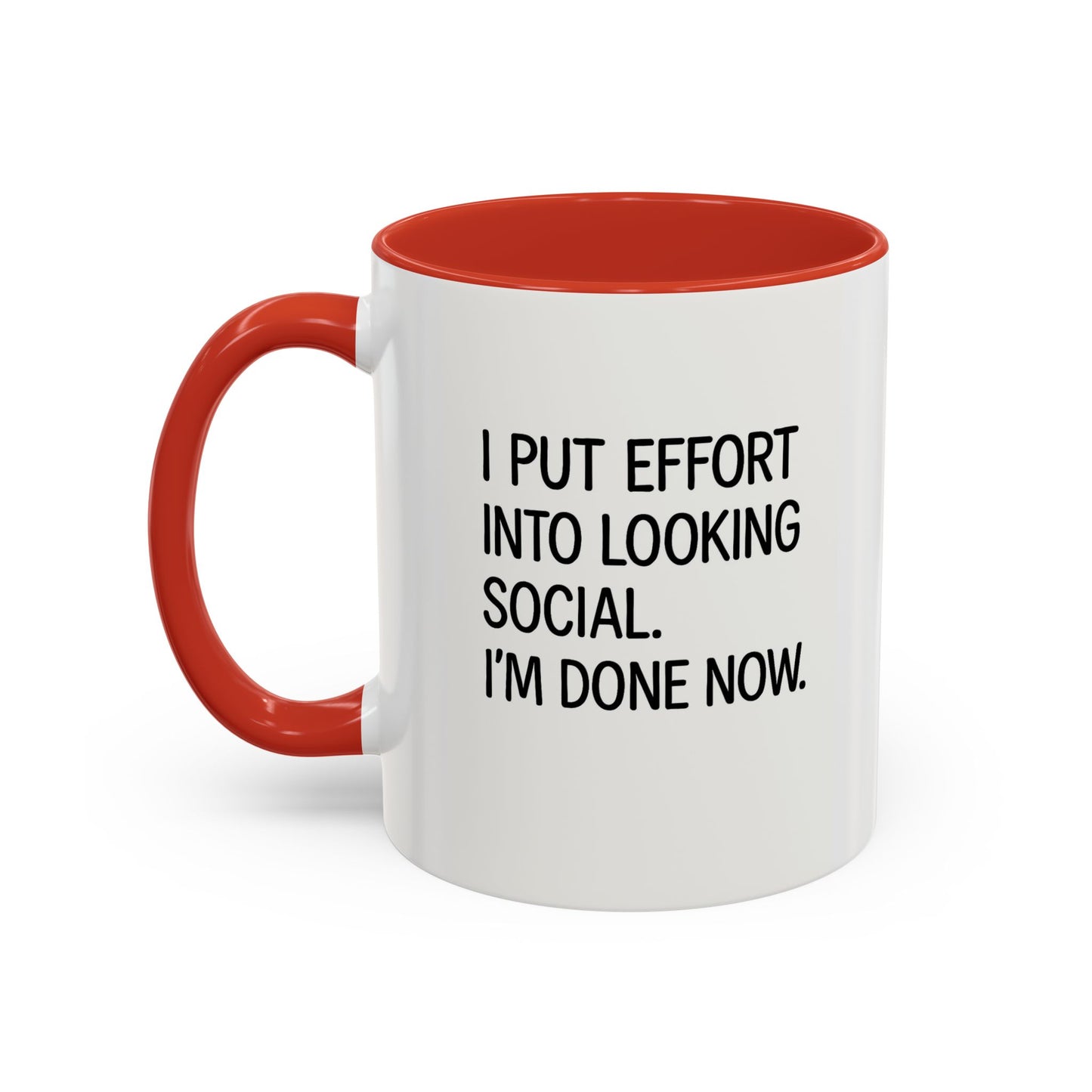 Funny Social Coffee Mug for Introverts, Unique Gift for Friends, Office Humour Mug, Black Accent Mugs, Sarcastic Coffee Cup