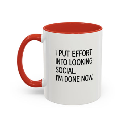 Funny Social Coffee Mug for Introverts, Unique Gift for Friends, Office Humour Mug, Black Accent Mugs, Sarcastic Coffee Cup