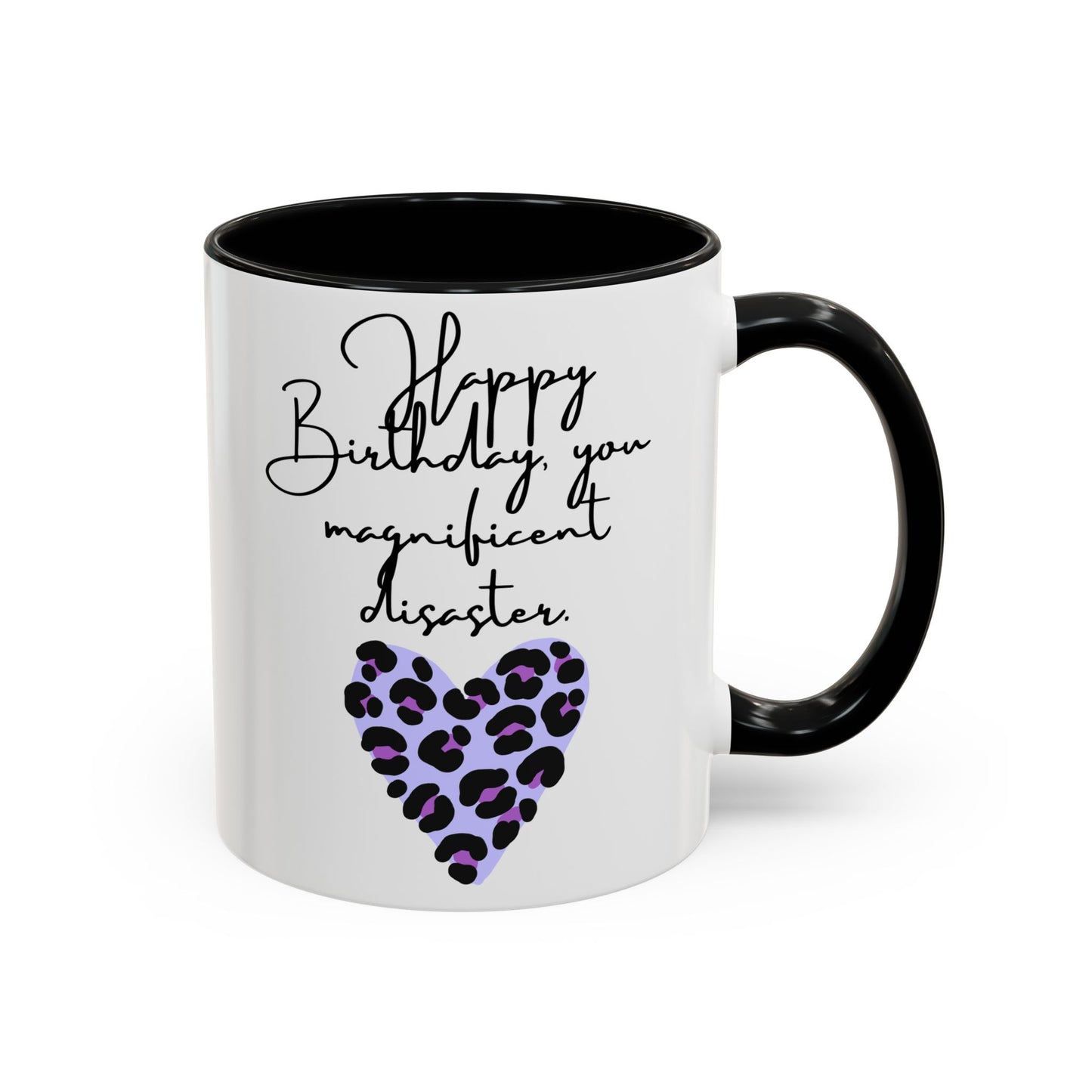 Leopard Heart Coffee Mug – Fun Birthday Gift for Friends, Cute Coffee Cup, Unique Drinkware, Birthday Party Decor, Animal Print Mug