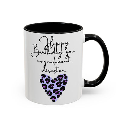Leopard Heart Coffee Mug – Fun Birthday Gift for Friends, Cute Coffee Cup, Unique Drinkware, Birthday Party Decor, Animal Print Mug