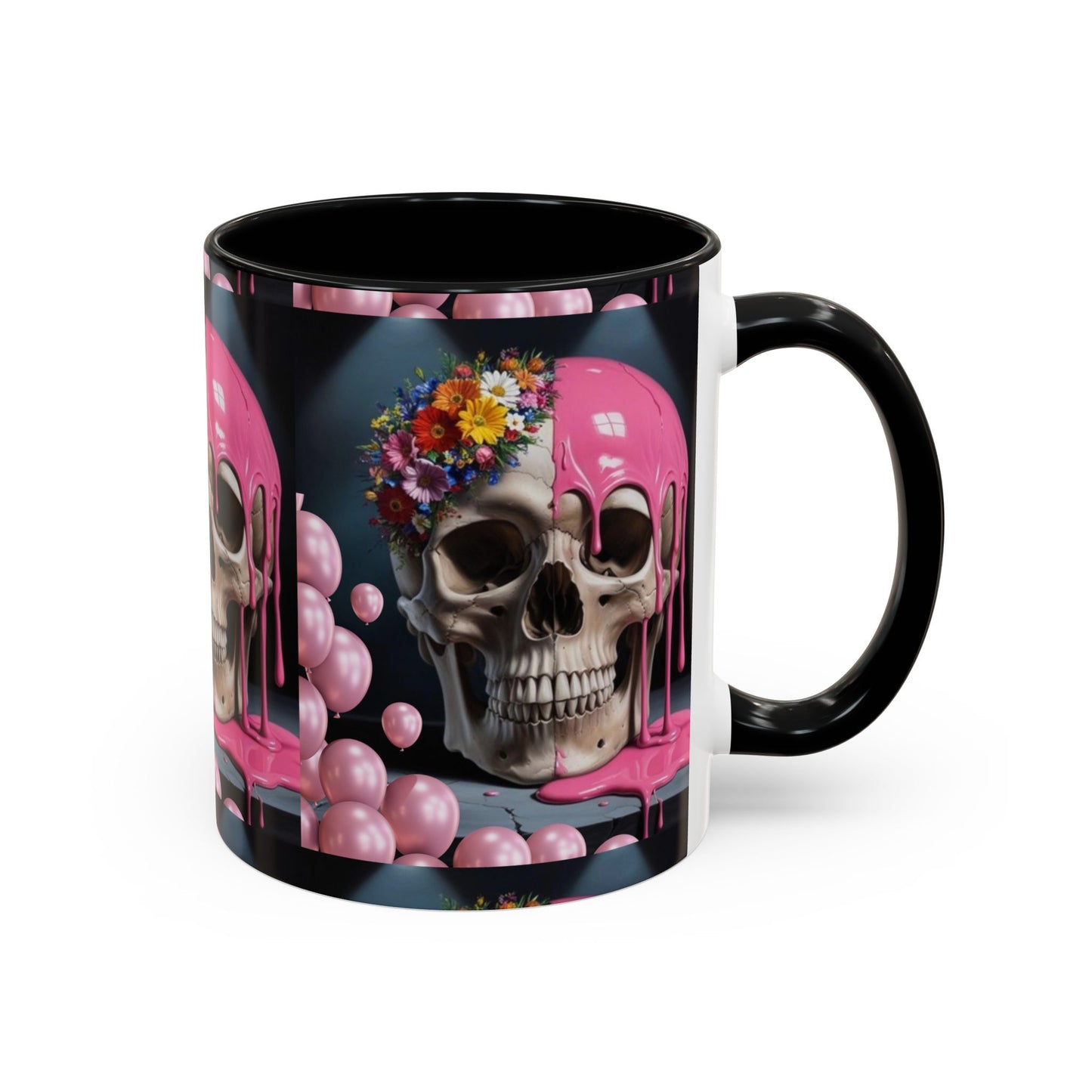 Dripping Skull Bloom Mug Accent Coffee Mug (11, 15oz)