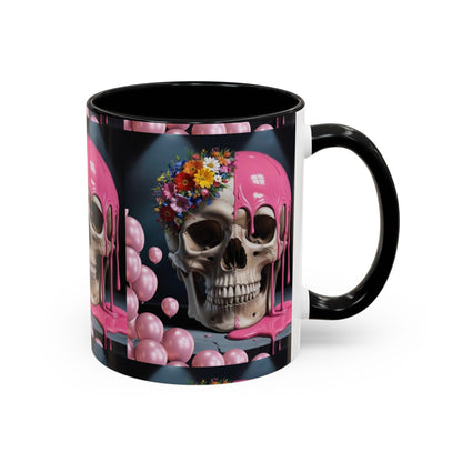 Dripping Skull Bloom Mug Accent Coffee Mug (11, 15oz)