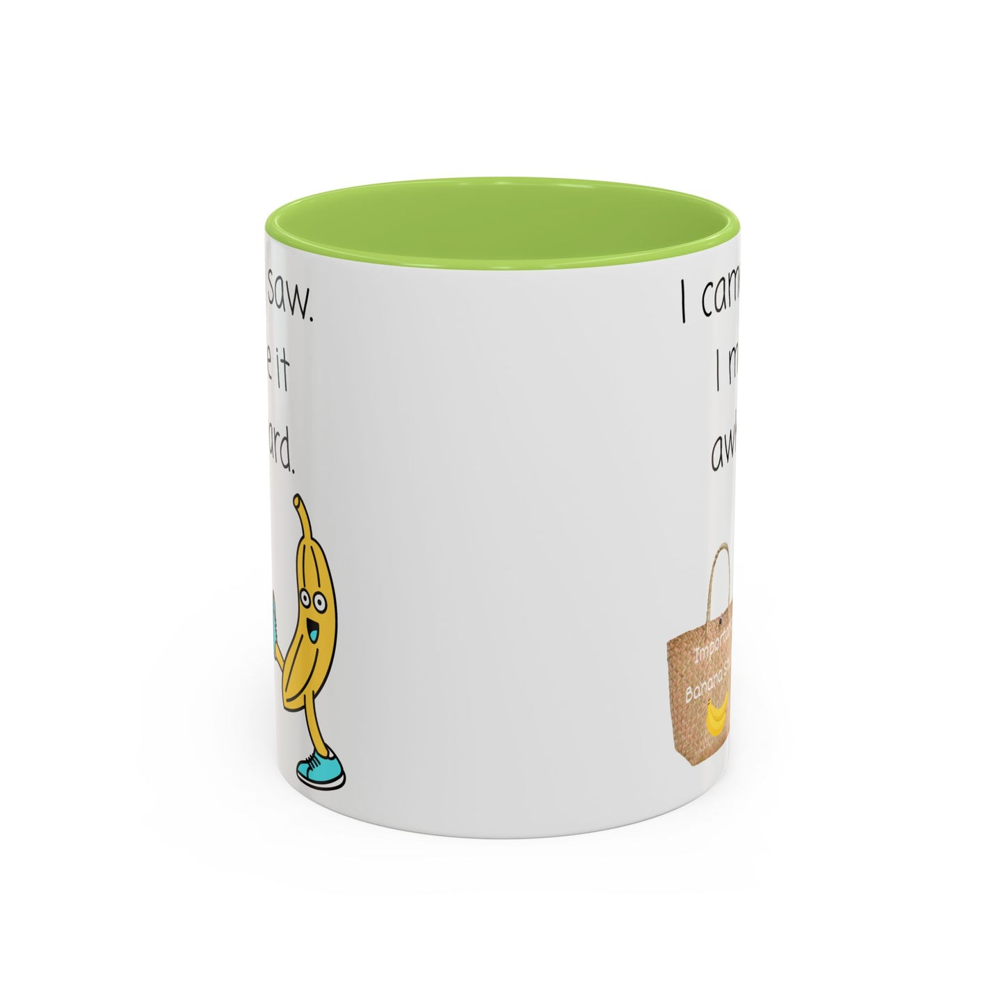 I came I Saw Whimsical Banana Accent Coffee Mug - Perfect for Gifting, Kitchen Decor, Funny Office Mug, Banana Lover Gift, Playful Drinkware