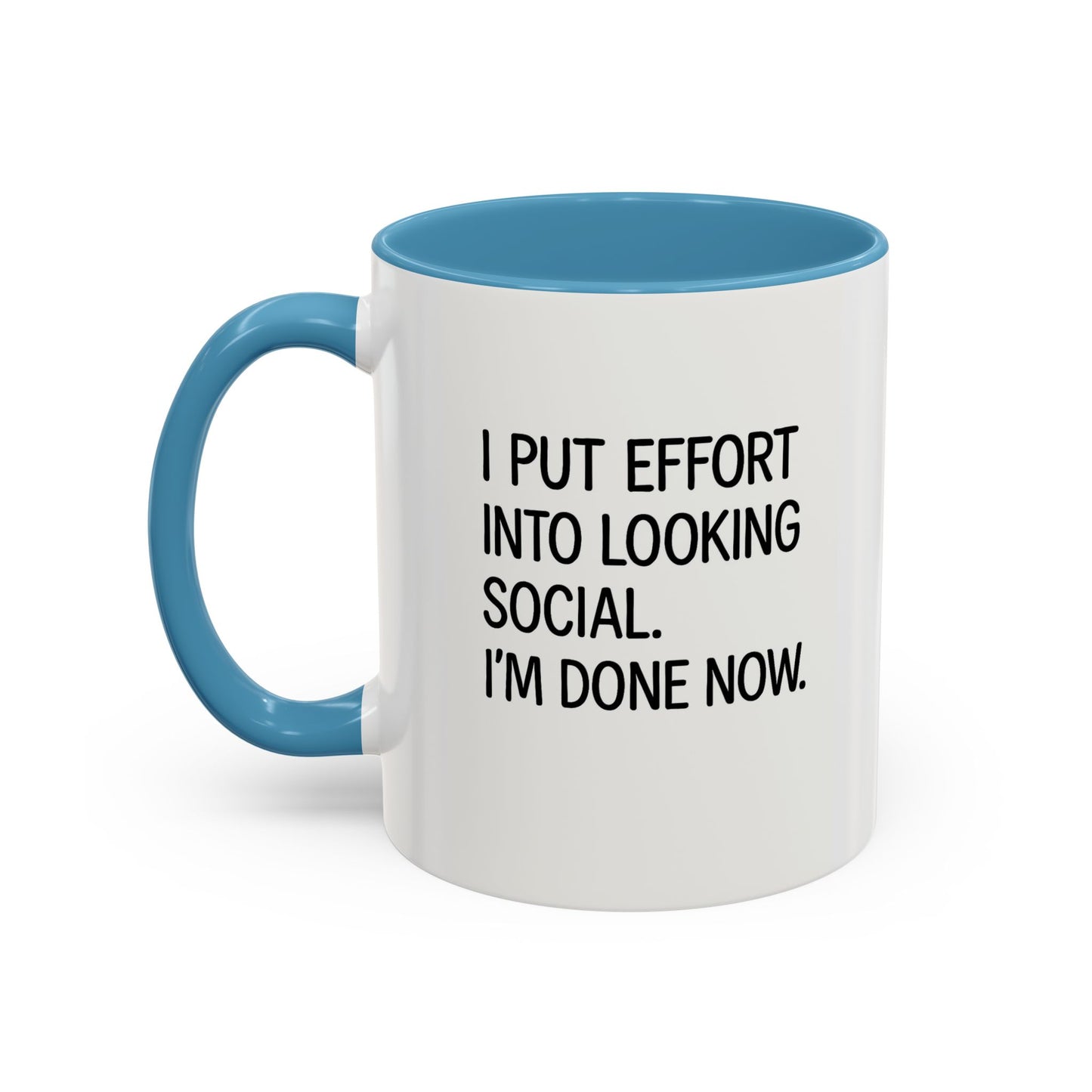 Funny Social Coffee Mug for Introverts, Unique Gift for Friends, Office Humour Mug, Black Accent Mugs, Sarcastic Coffee Cup