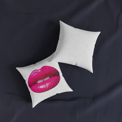 Bold Lips Decorative Cushion, Makeup Lover Gift, Modern Home Decor, Chic Cushion, Bedroom Accent, Lip Art Decor