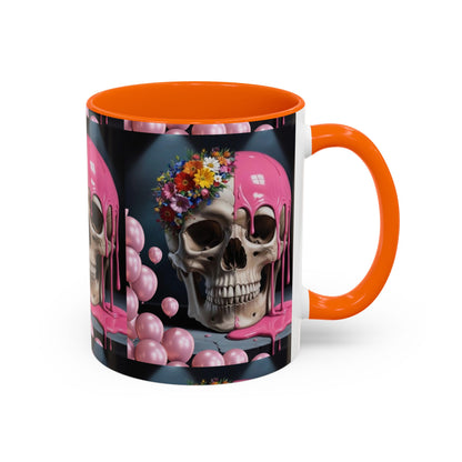 Dripping Skull Bloom Mug Accent Coffee Mug (11, 15oz)