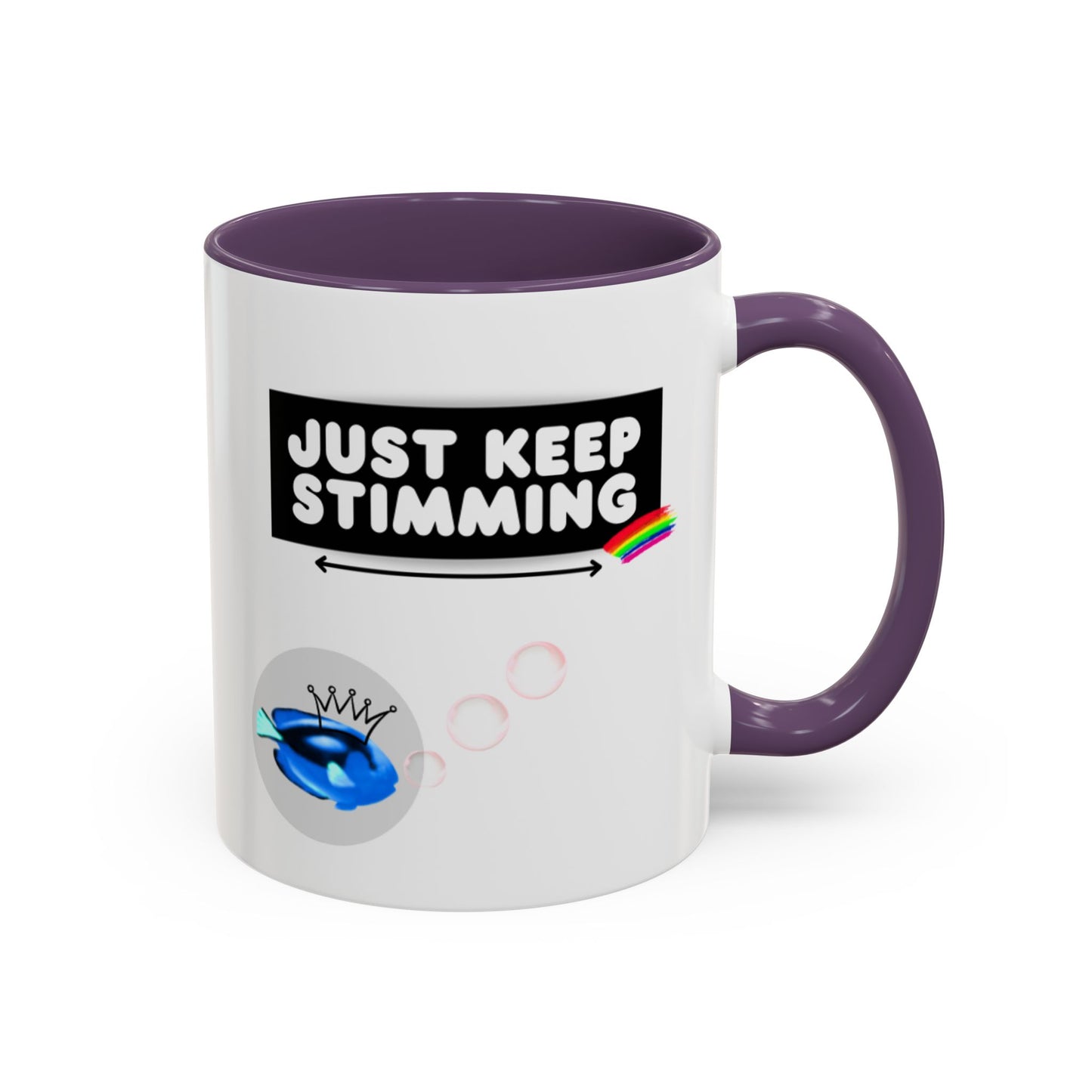 Just Keep Stimming Fish Accent Coffee Mug (11, 15oz)