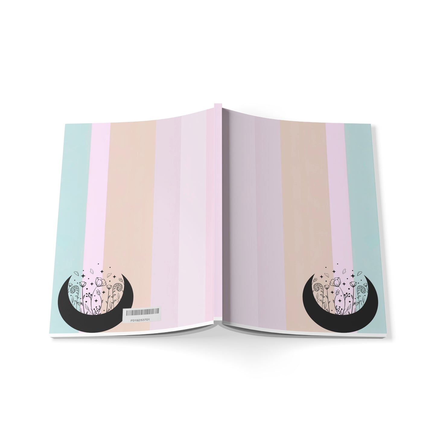 Aesthetic Softcover Notebook, Moon Floral Journal, Pastel Planner, Creative Writing Pad, Gift for Writers and Artists