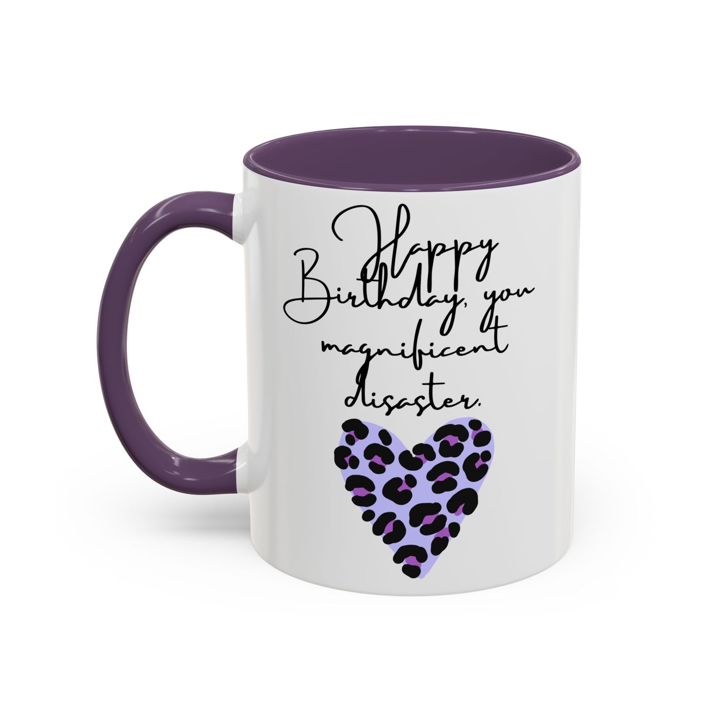 Leopard Heart Coffee Mug – Fun Birthday Gift for Friends, Cute Coffee Cup, Unique Drinkware, Birthday Party Decor, Animal Print Mug