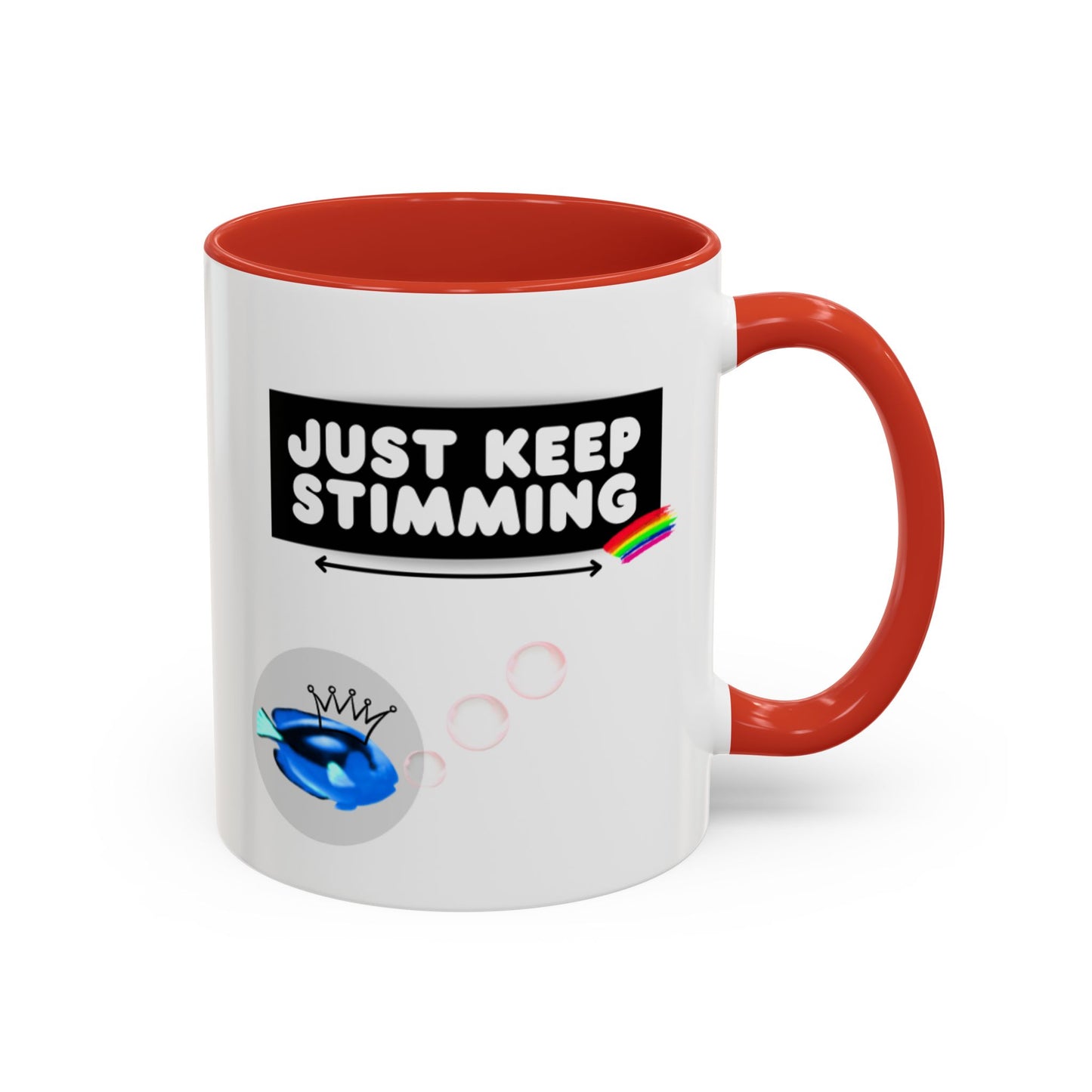 Just Keep Stimming Fish Accent Coffee Mug (11, 15oz)
