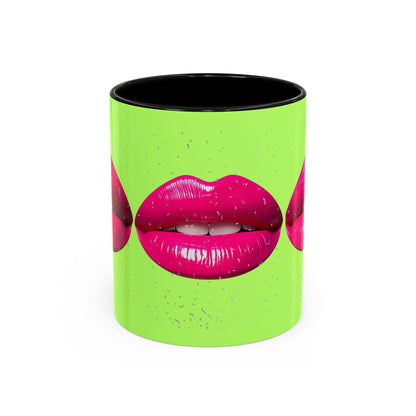 Hot Lips Neon Accent Coffee Mug (11, 15oz)