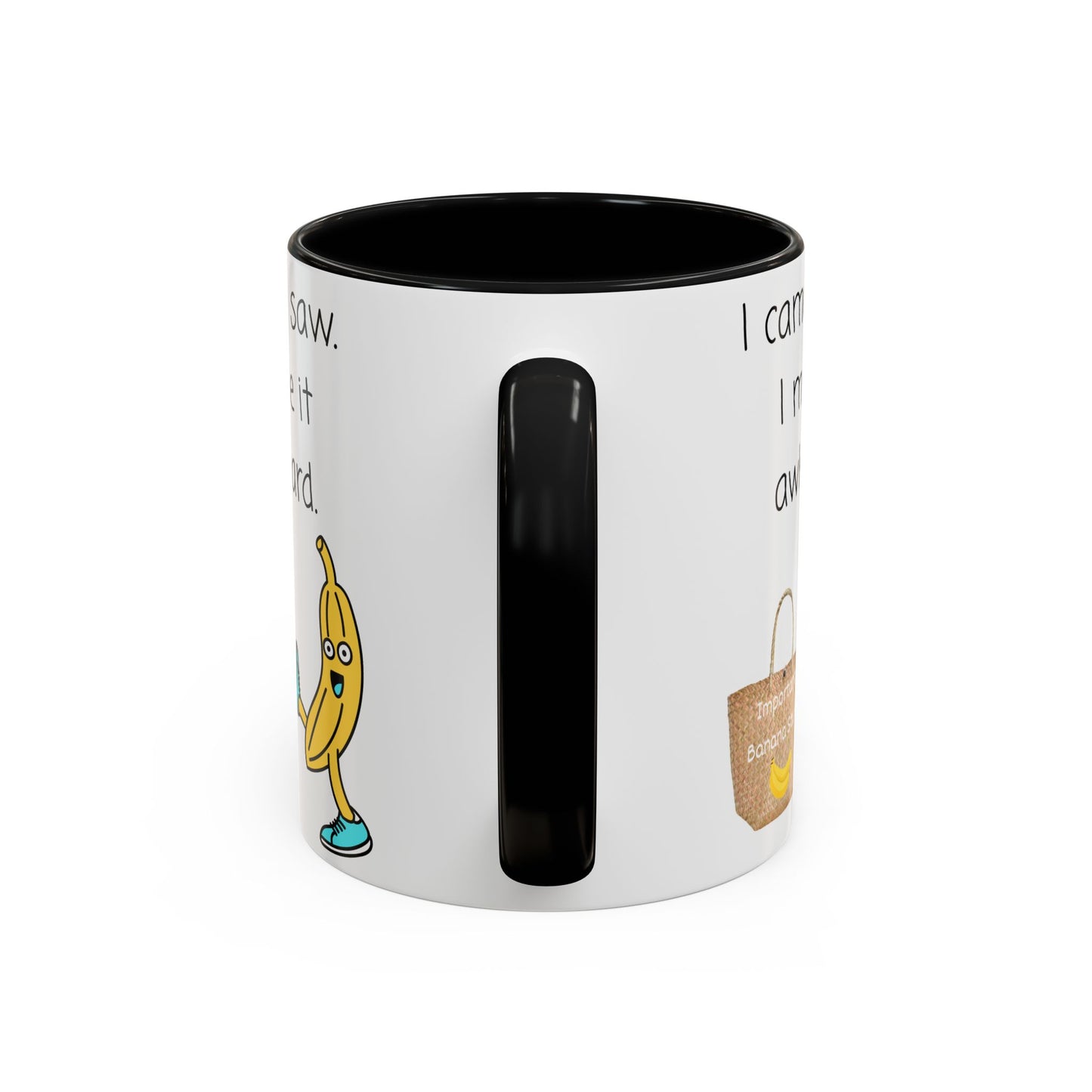I came I Saw Whimsical Banana Accent Coffee Mug - Perfect for Gifting, Kitchen Decor, Funny Office Mug, Banana Lover Gift, Playful Drinkware