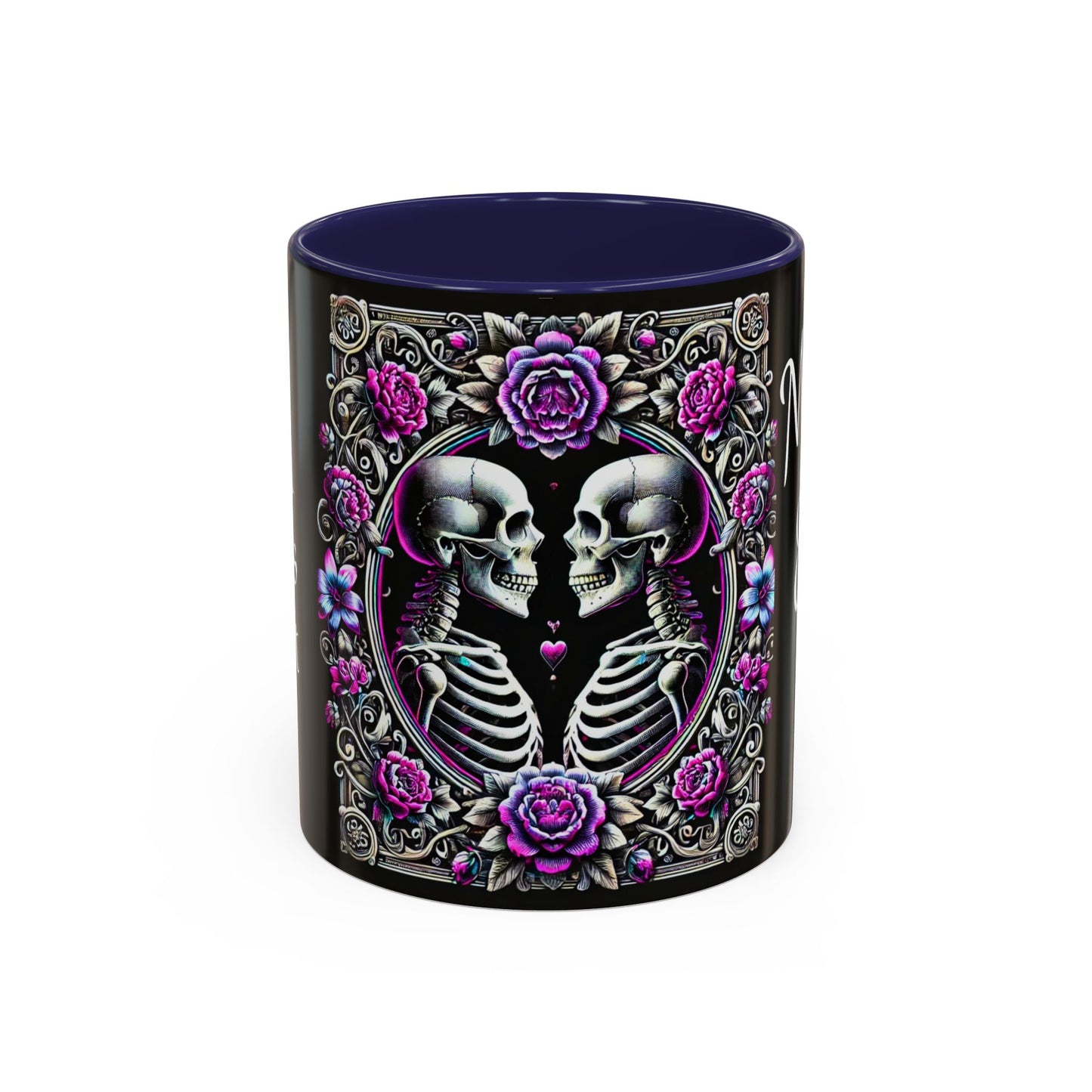 Mr & Mrs Skeleton Flower Accent Coffee Mug (11, 15oz)