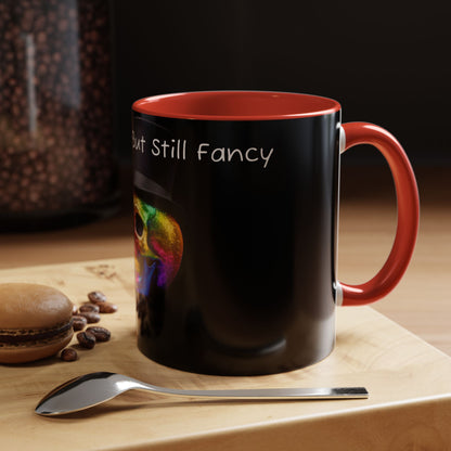Dead Inside but still fancy Rainbow Skeleton Top Hat Whiskey Accent Coffee Mug (11, 15oz)