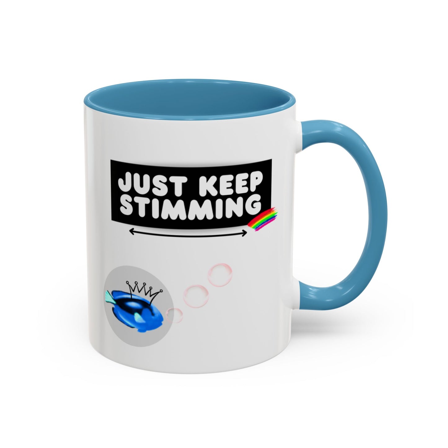 Just Keep Stimming Fish Accent Coffee Mug (11, 15oz)