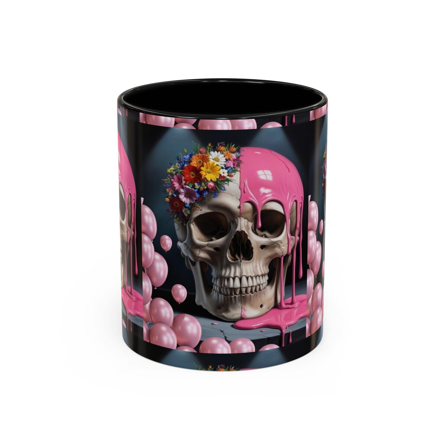 Dripping Skull Bloom Mug Accent Coffee Mug (11, 15oz)