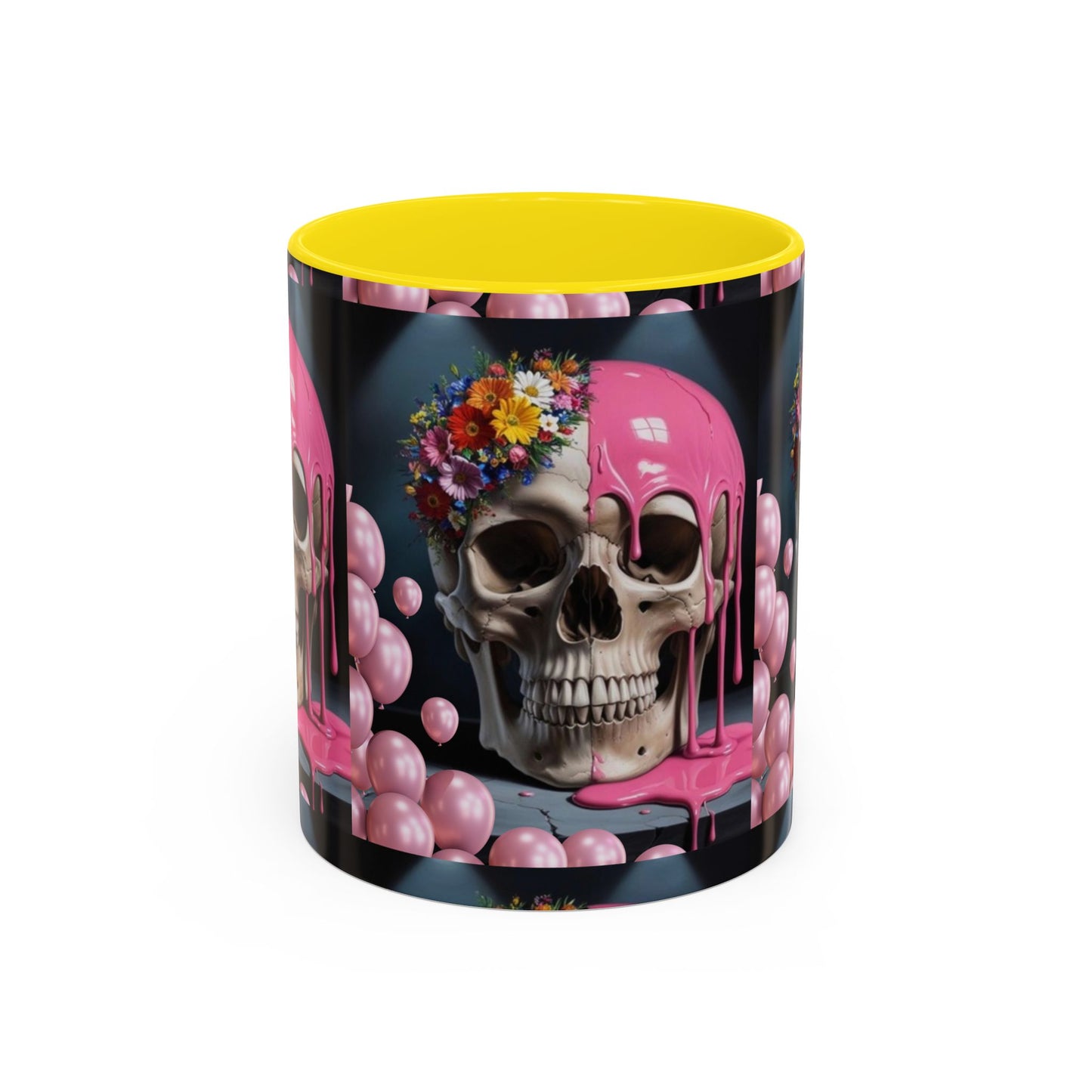 Dripping Skull Bloom Mug Accent Coffee Mug (11, 15oz)
