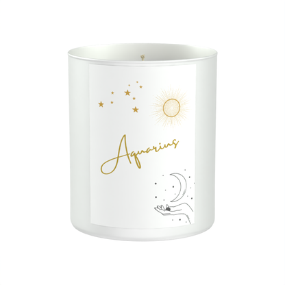 Aquarius Astrology Star Signs 200g White candle ‘Sandy Bay'