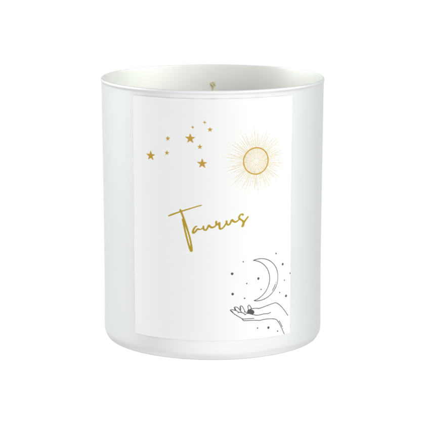 Taurus Astrology Star Signs 200g White candle ‘Sandy Bay'
