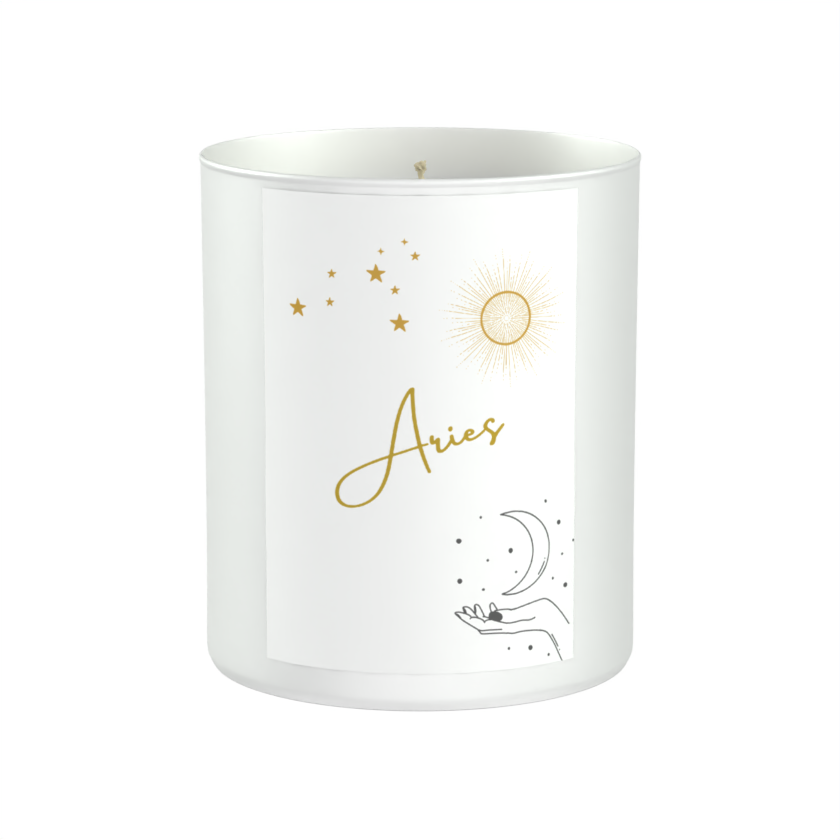Aries Astrology Star Signs 200g White candle ‘Sandy Bay'