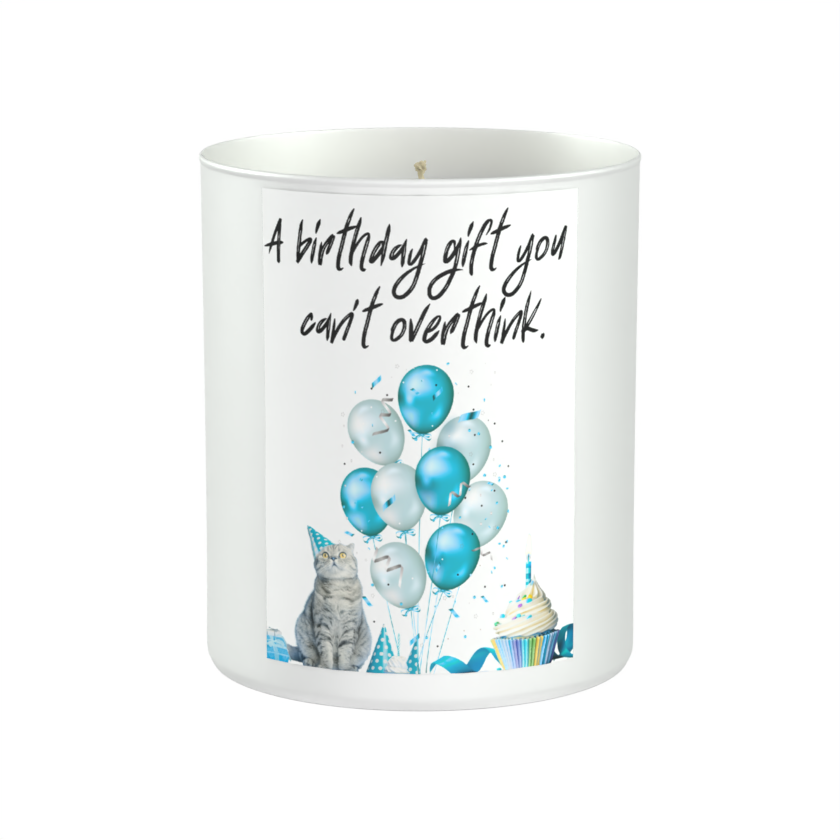 Funny Cat Birthday 200g White candle ‘Sandy Bay'